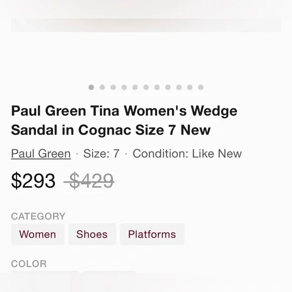 Paul Green Tina Cognac Leather Cork Block Heel Sandals Ankle Strap Sz 10 BNWB - Picture 11 of 11